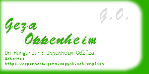 geza oppenheim business card
